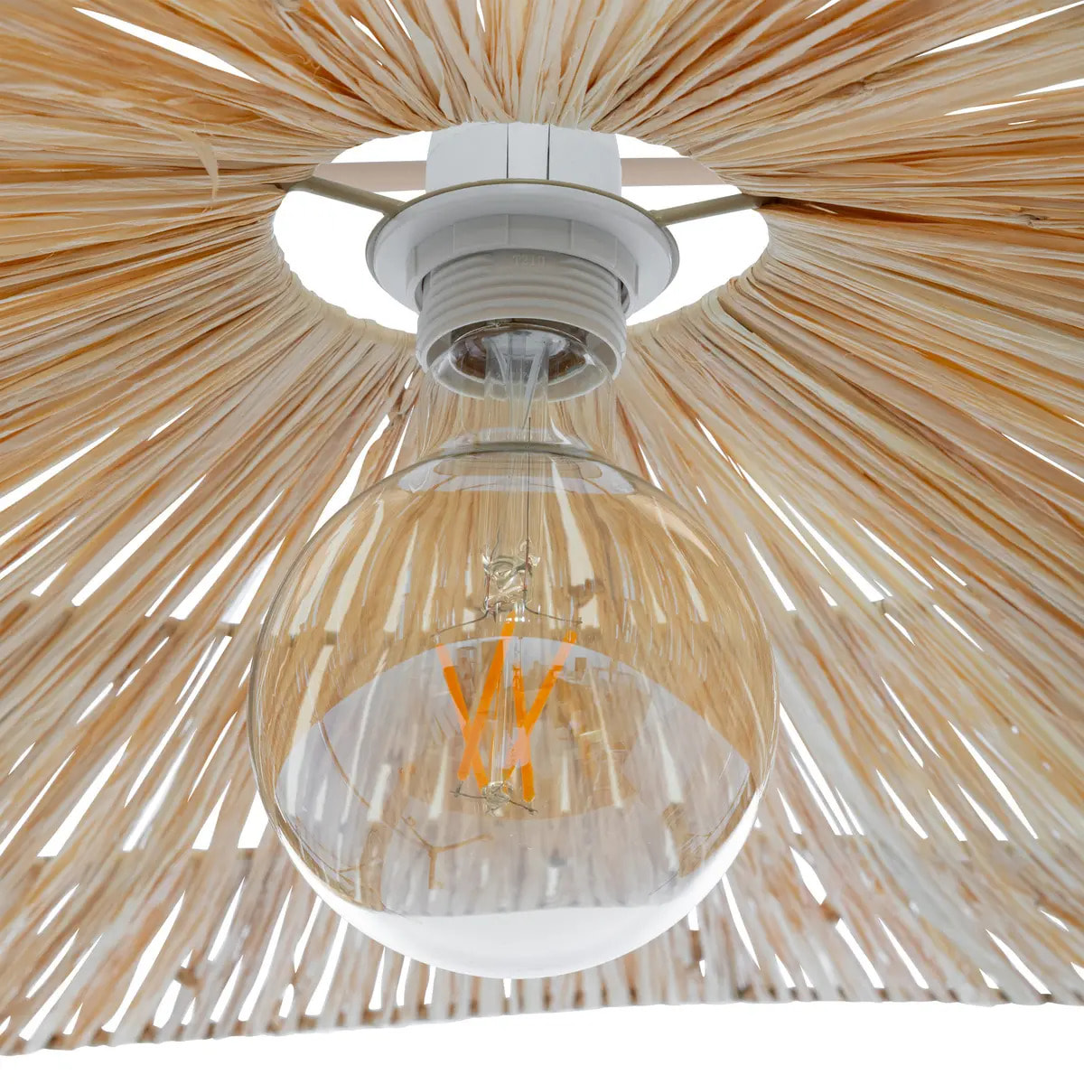 Suspension "Orane" raphia beige D78cm