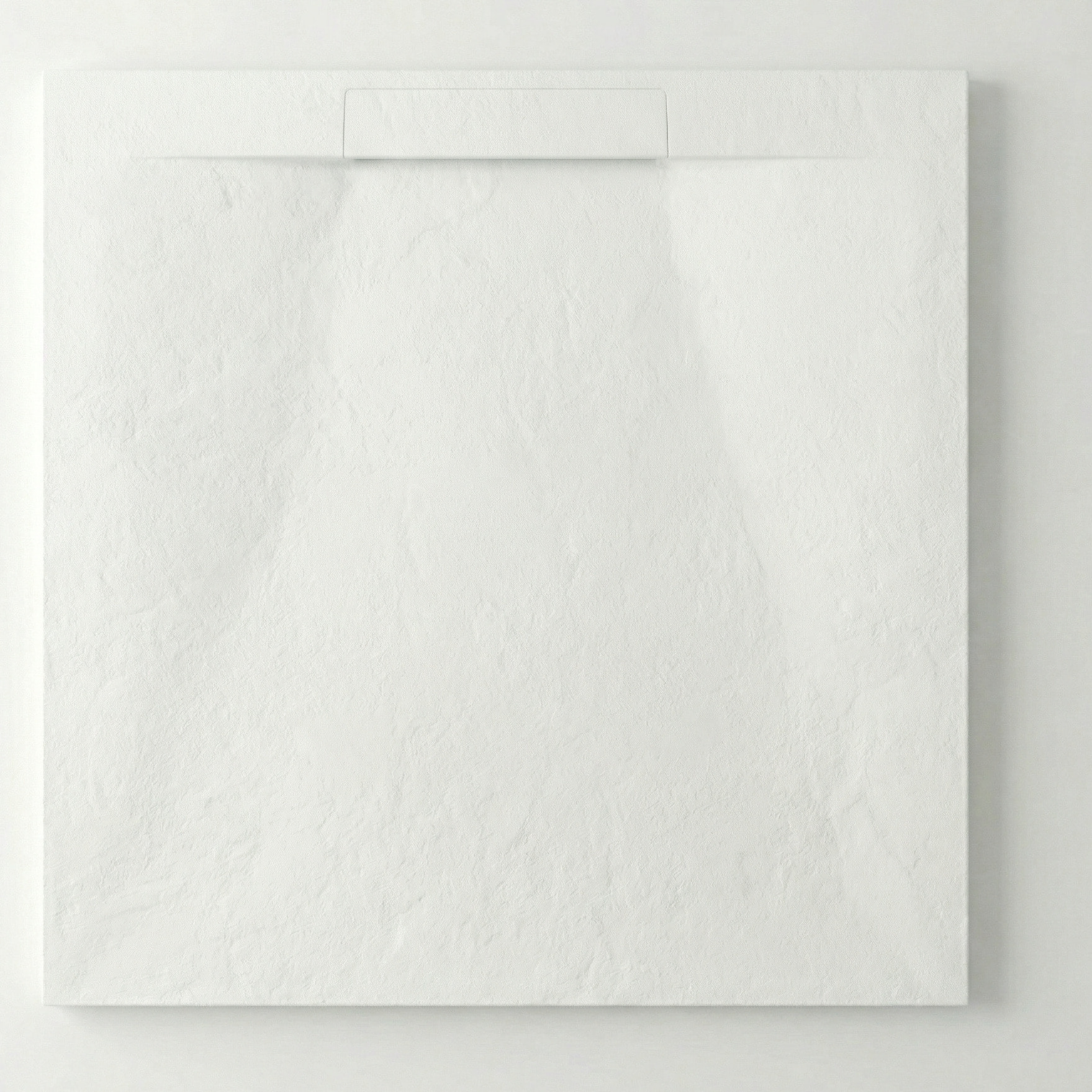 PixL 90x90 cm receveur de douche carré à poser en résine composite avec surface effet pierre, blanc (CERAPX9090W) :