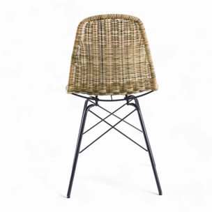 Lot de 2 chaises en résine tressée marron - Tiptur