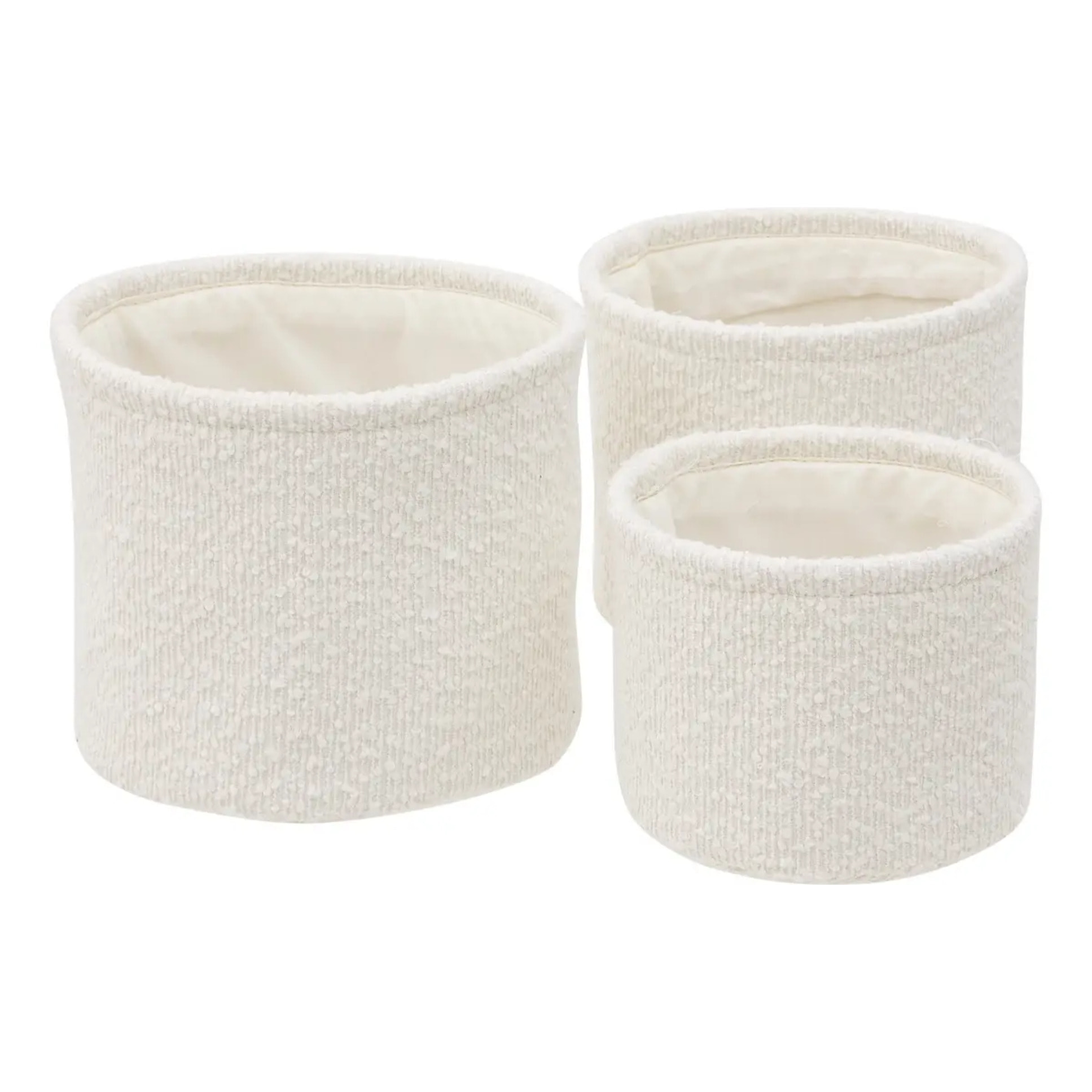 Lot de 3 paniers bouclette ronds