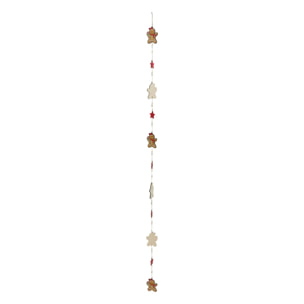 Guirlande pain d'épice l.1,8m bois assorti