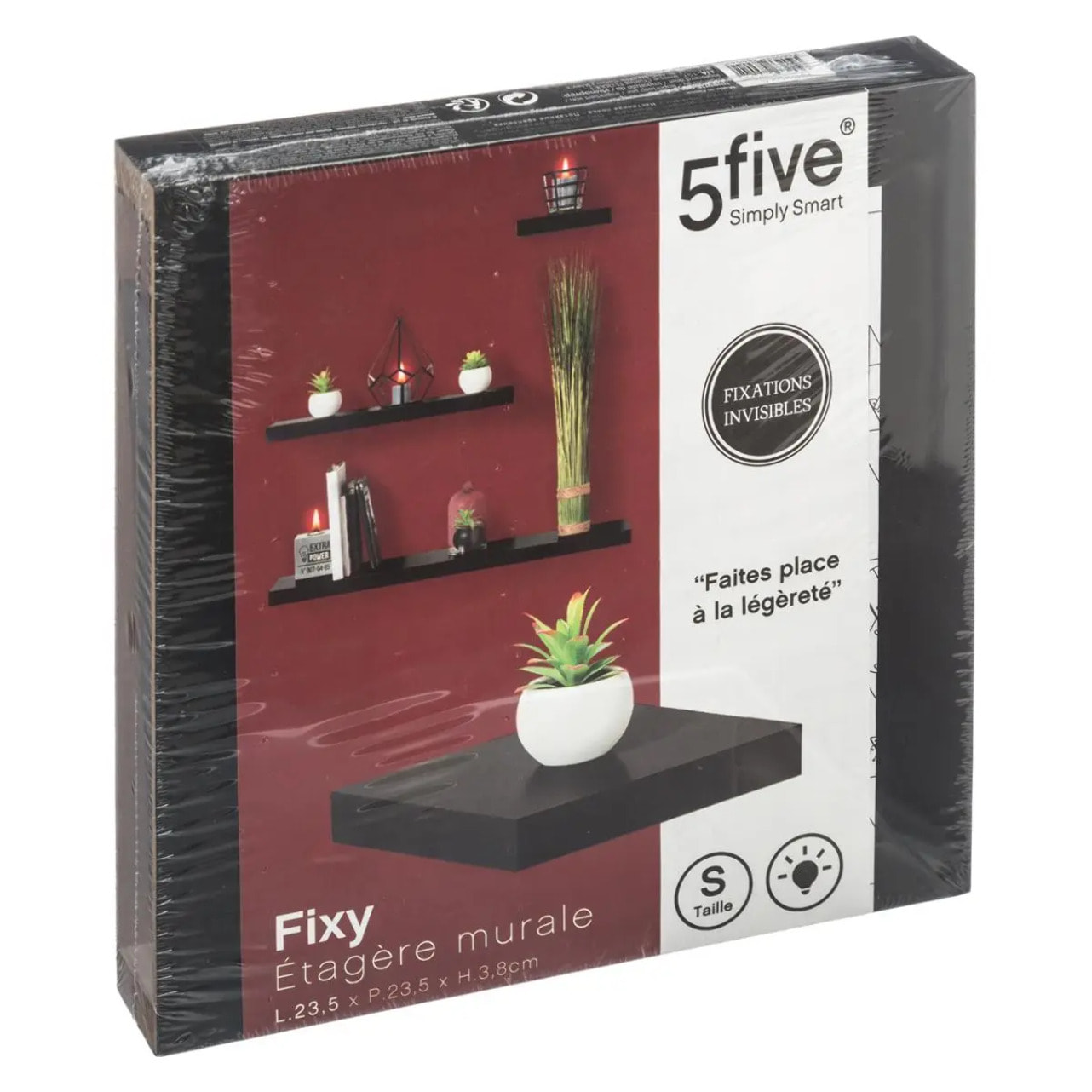 Étagère murale "Fixy" 23,5cm noir