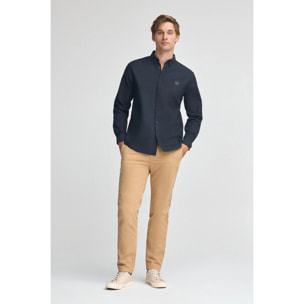 Camisa azul marino de corte regular cuello con botones y logo Polo Club