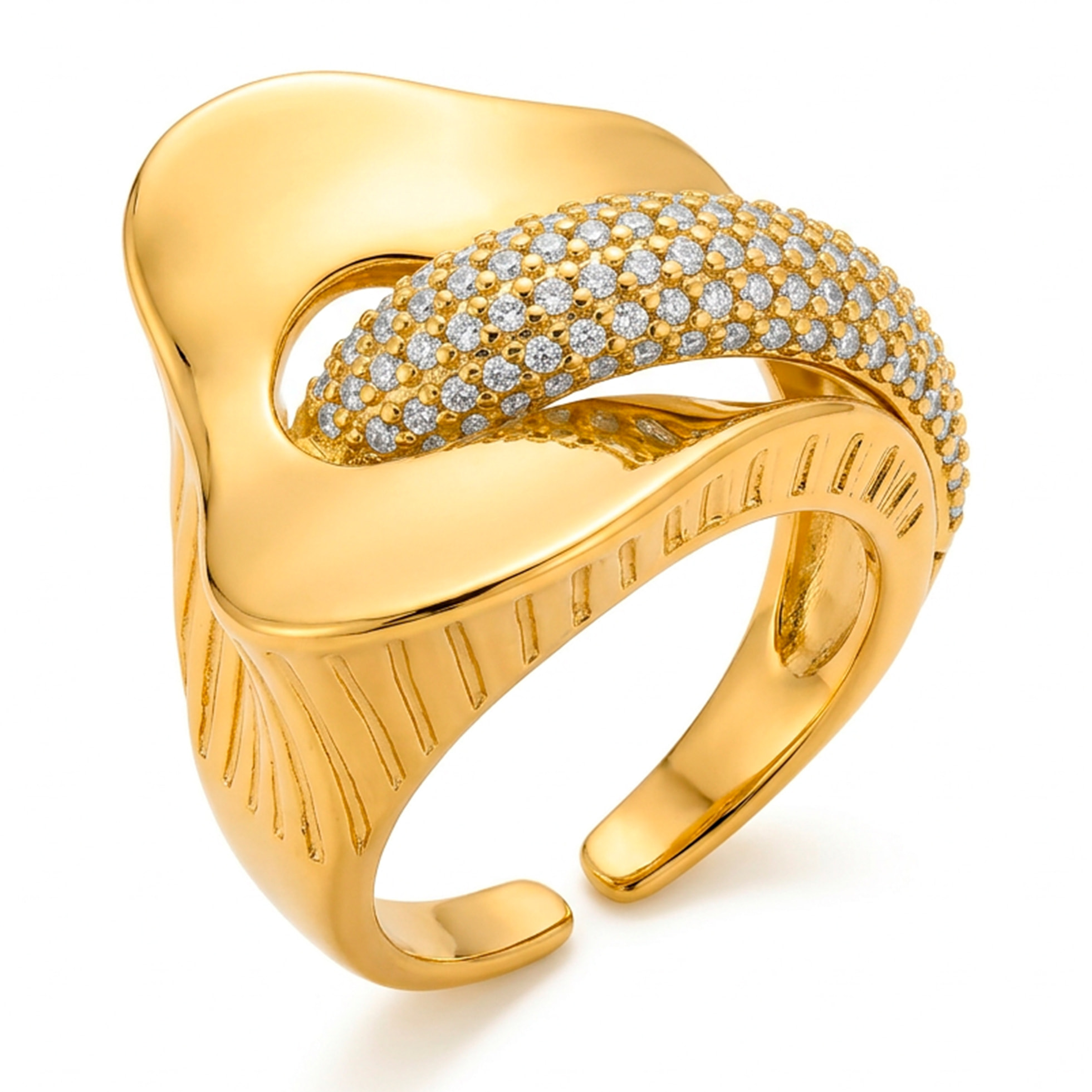 Anillo Lefri acabado oro amarillo 18k