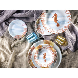 Piatto da portata tondo Ventotene in ceramica sottosmalto