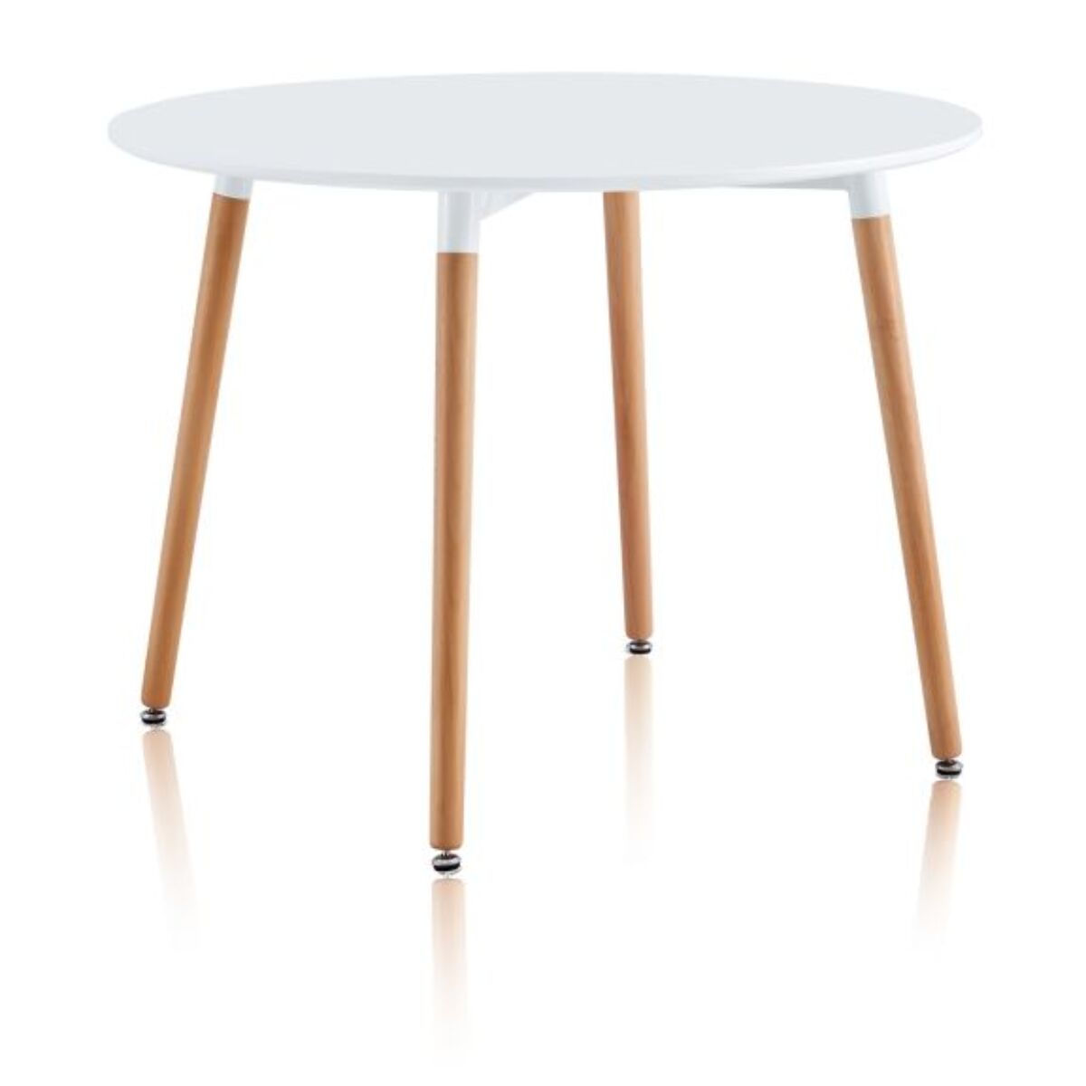 Mesa de comedor redonda Skandia Blanco - Madera de haya