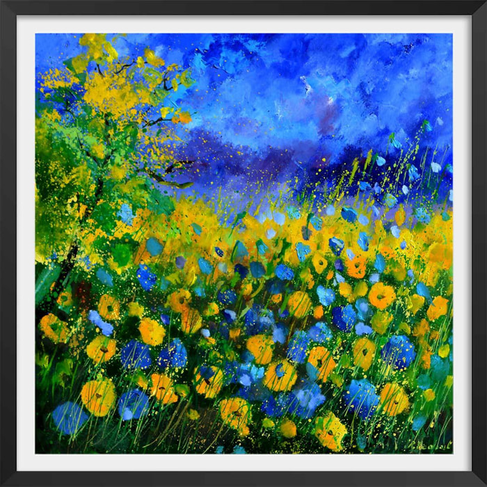 Affiche  sauvages et  des champs Affiche + cadre en bois - Noir