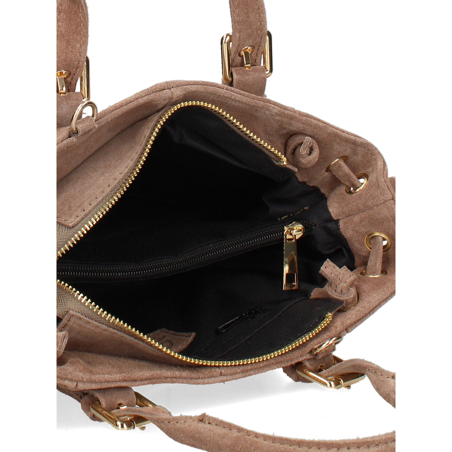 Borsa a mano da donna Made in Italy - Modello Elara Nova - Pelle scamosciata - 14.0 x 8.0 x 25.0 cm