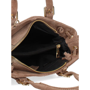 Borsa a mano da donna Made in Italy - Modello Elara Nova - Pelle scamosciata - 14.0 x 8.0 x 25.0 cm