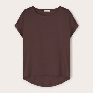 Motivi - Camiseta bimaterial - Marrón