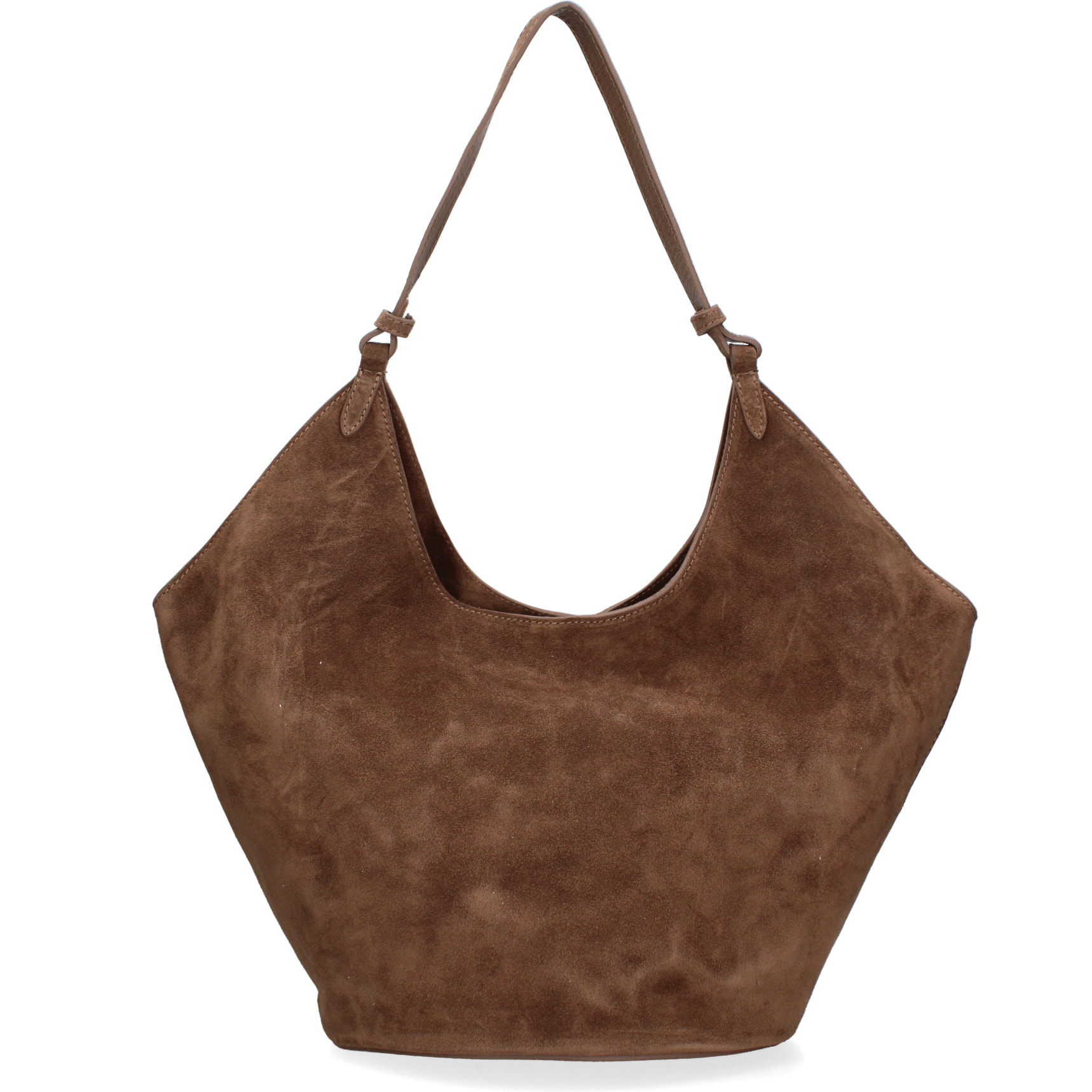 Borsa a spalla da donna - Modello Lisboa - Pelle Scamosciata - 27.0 x 38.0 x 21.5 cm