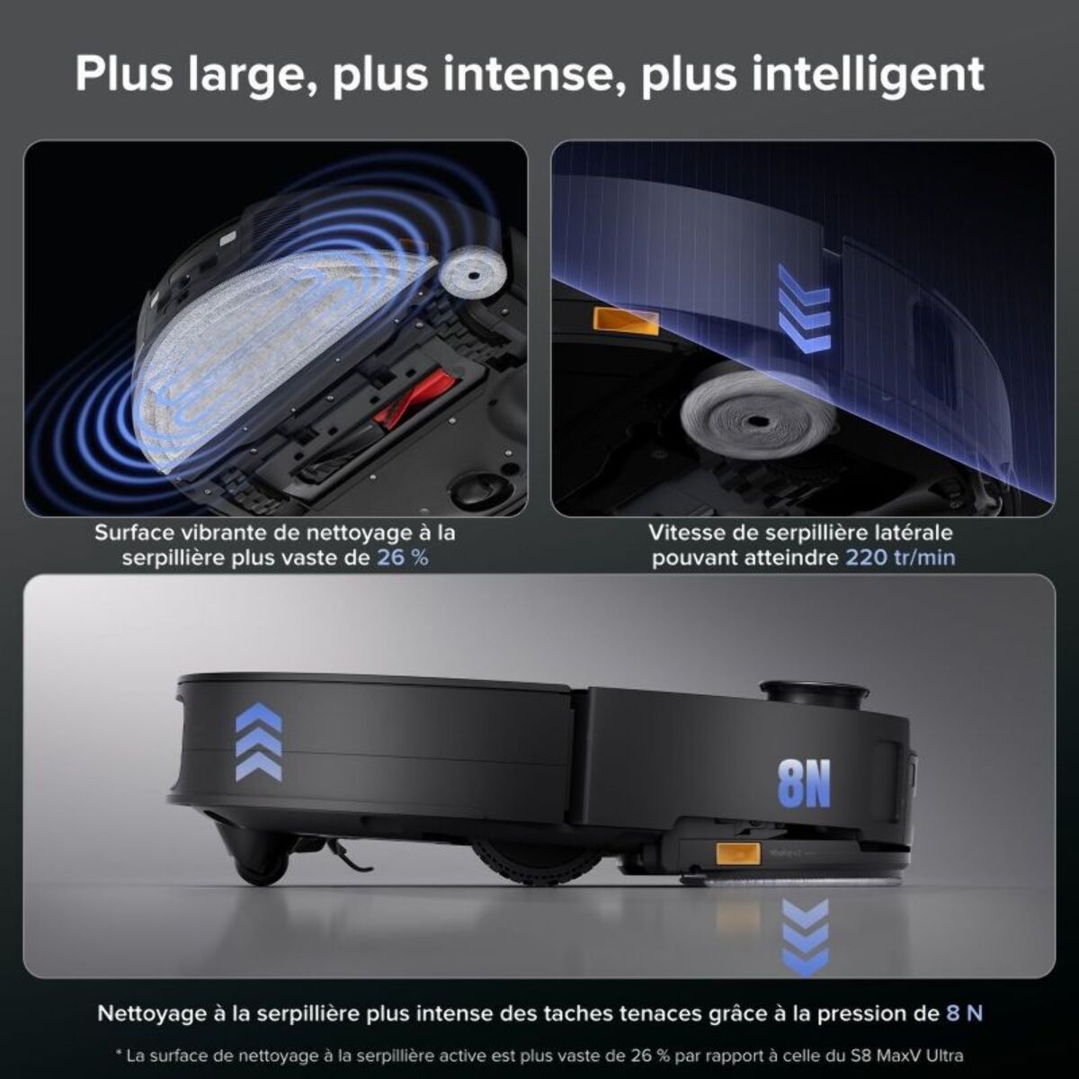 Robot Aspirateur Laveur ROBOROCK Saros 10 noir avec kit de raccordement à l'eau