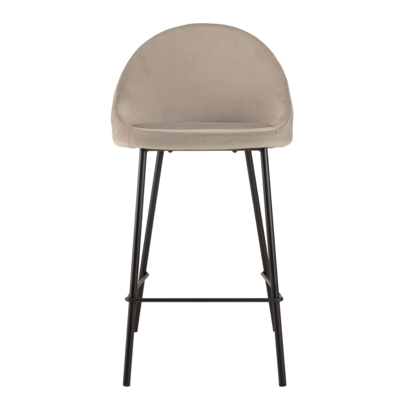TOM - Lot de 2 tabourets d'ilot velours chamois hauteur d'assise 65cm