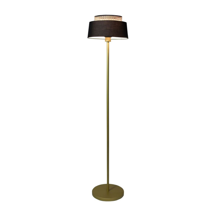 LAMPADAIRE EN MÉTAL NOIR ET DORÉ H150CM AVERO