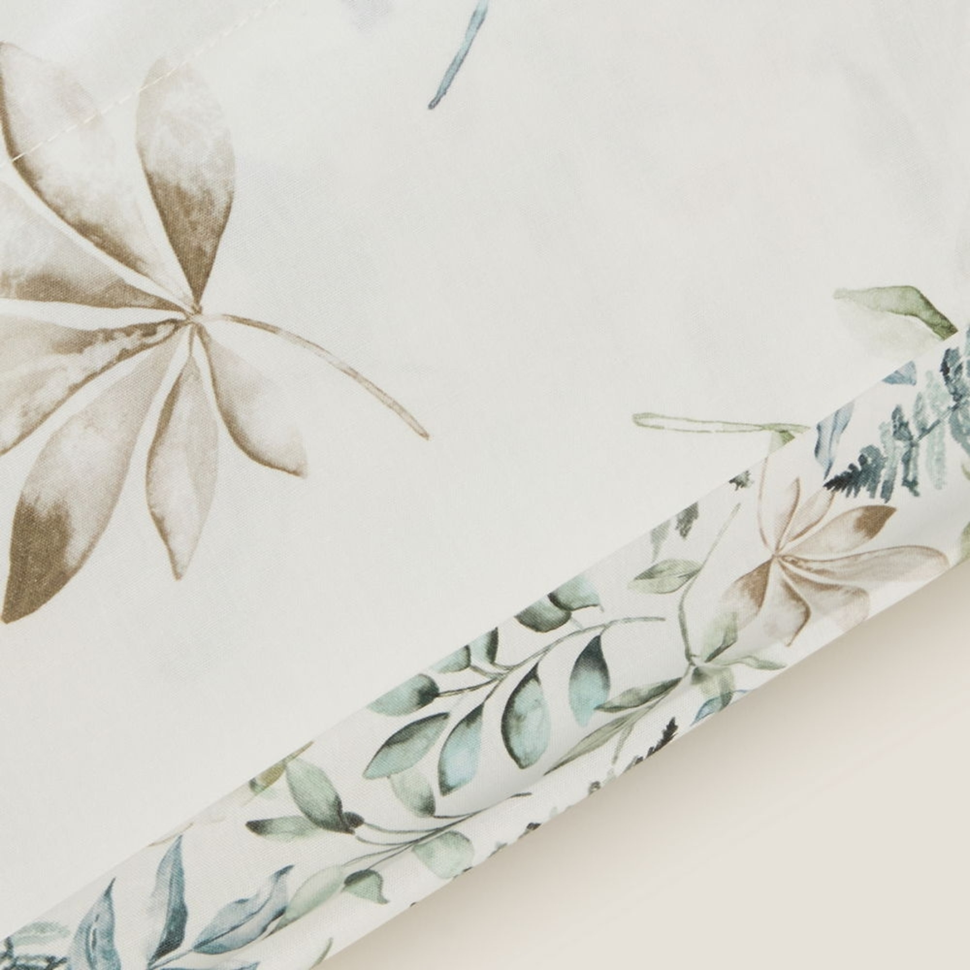 Funda almohada algodón hojas en rama Folo color verde 100% Algodón percal