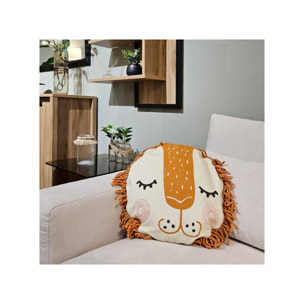 Coussin en forme de lion avec housse amovible en coton - CHARLIE