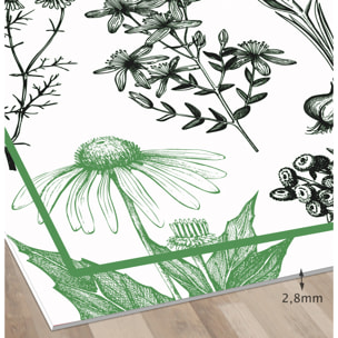 Alfombra de vinilo CERAMIKO, Plantass medicinales menta 66x150 cm