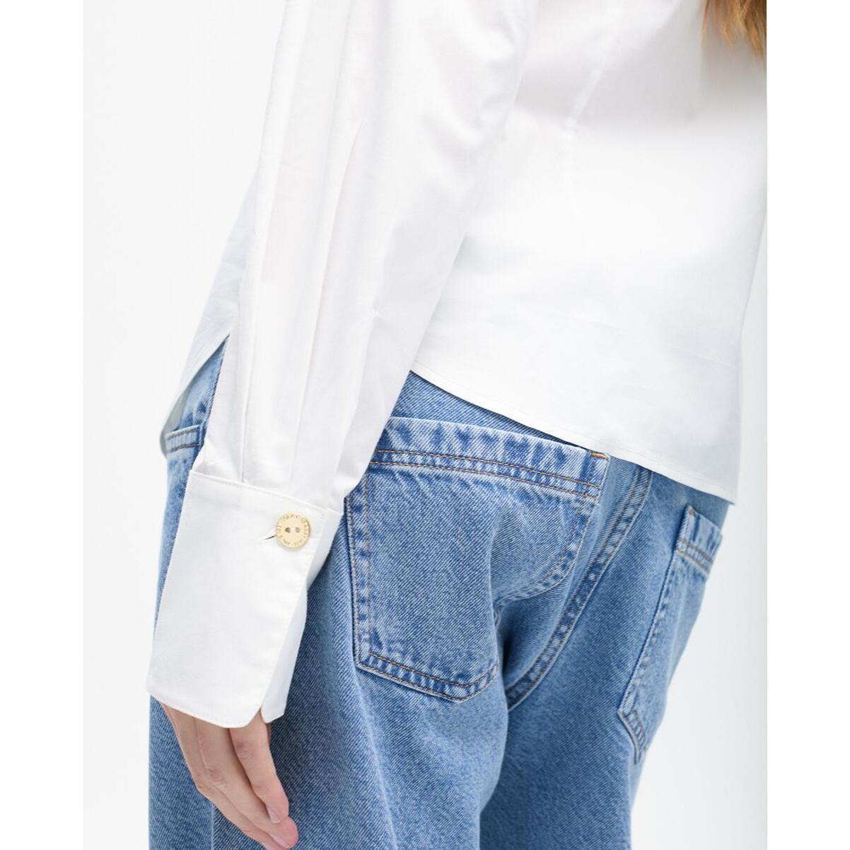 Jeans a vita alta e fit dritto con brillanti