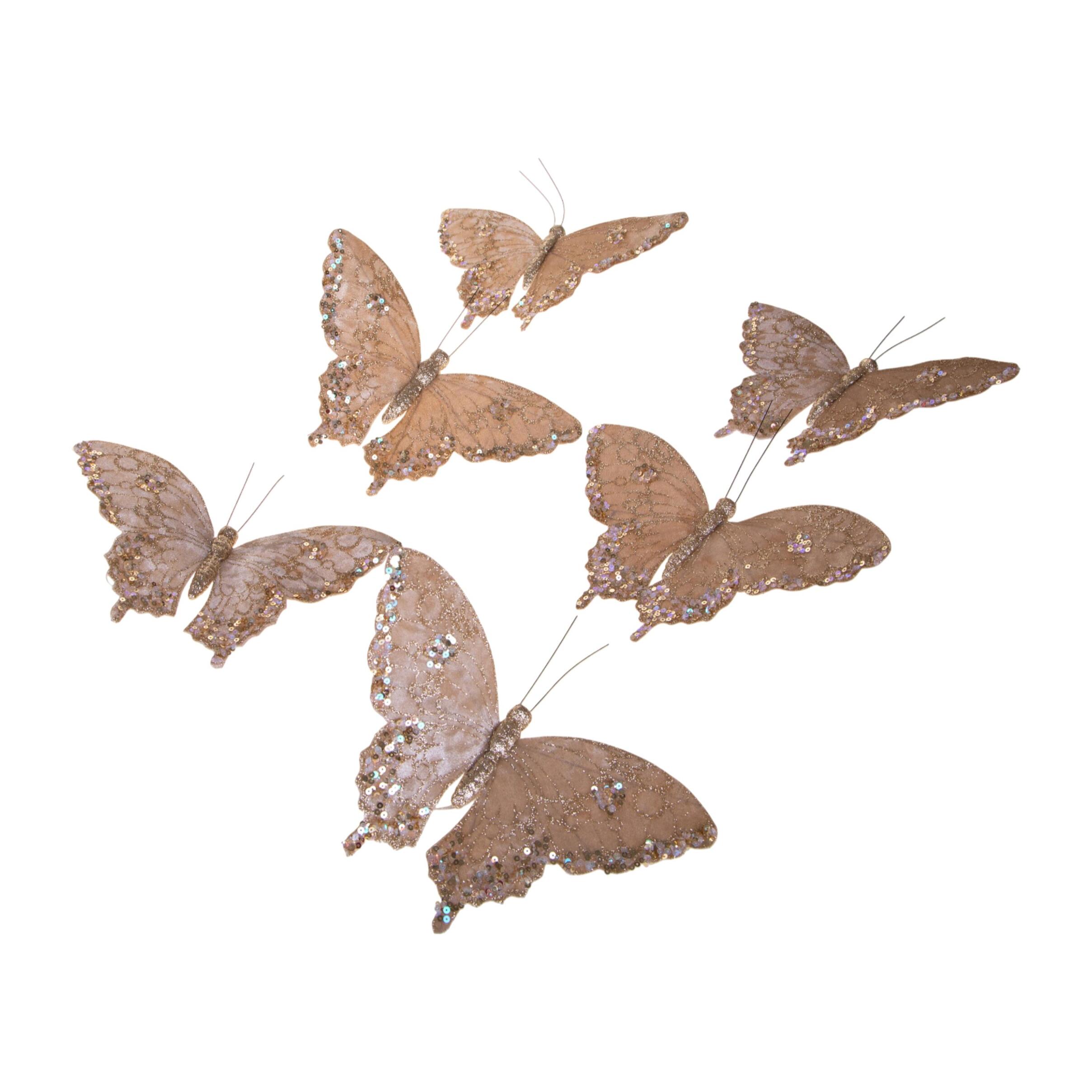 Farfalle 6 pz con clip e paillette - Pezzi 4 - ORO - Bianchi Dino SpA
