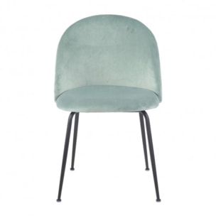 Chaise design en velours dossier capitonné - CLEA