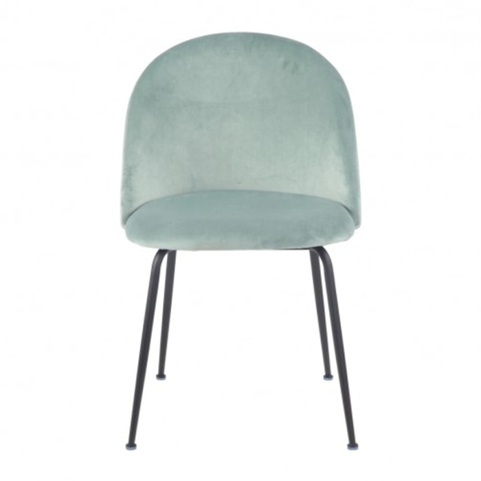 Chaise design en velours dossier capitonné - CLEA