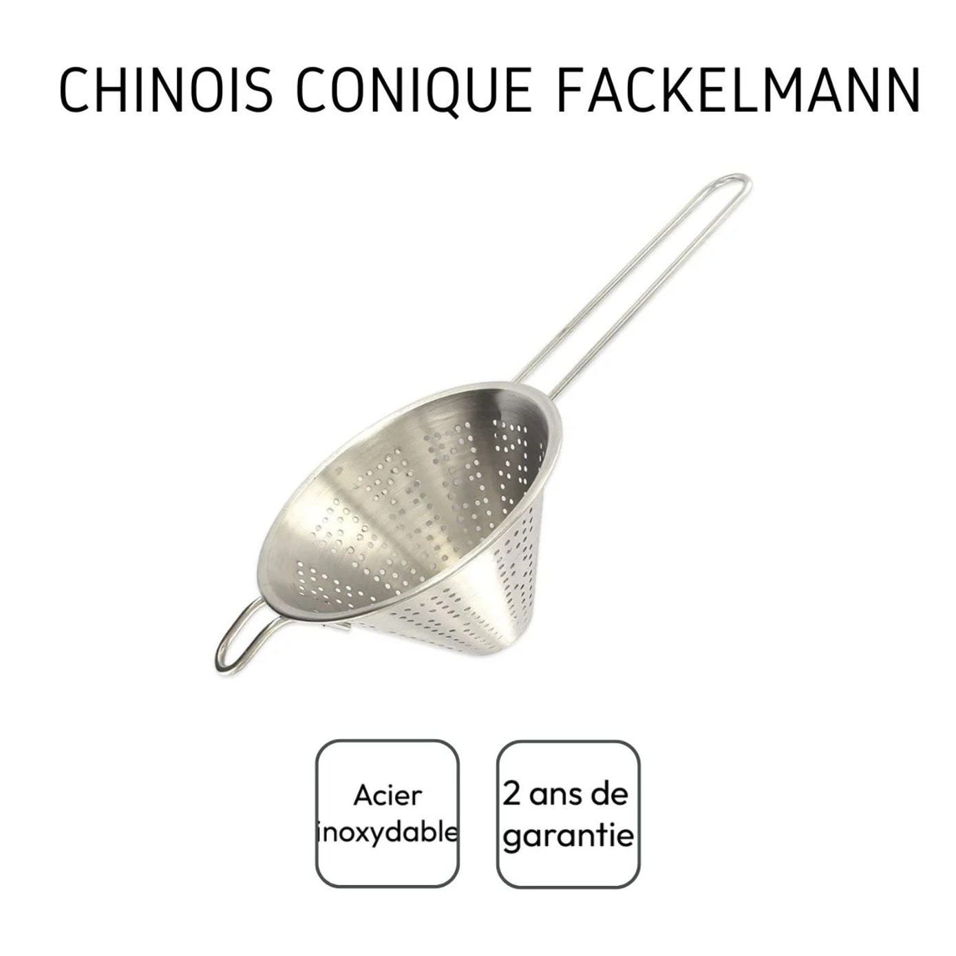 Duo Passoire tamis 19 cm et Chinois conique 30 cm Fackelmann Basic