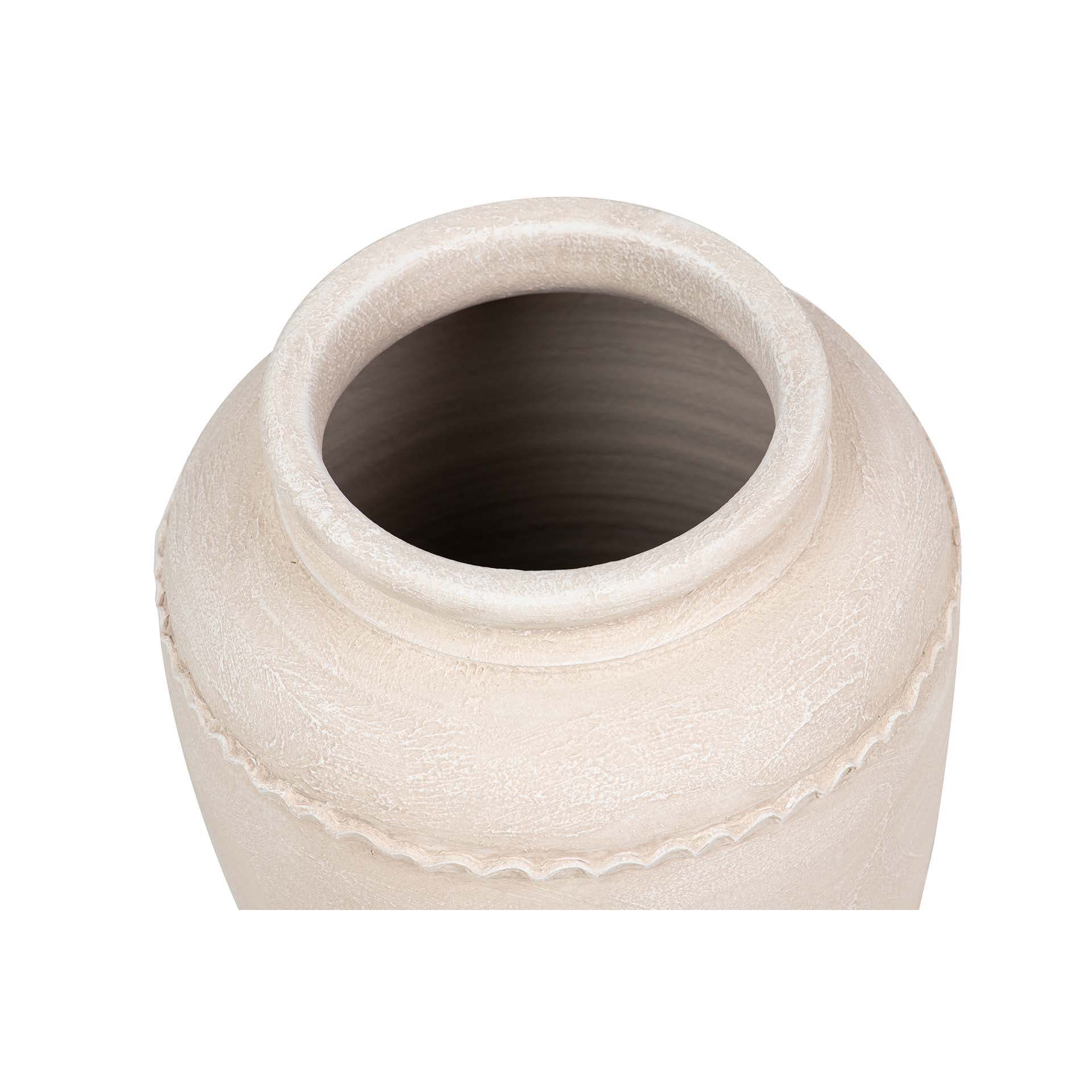 Florero Ceramica Beige 30x30x60 Cm