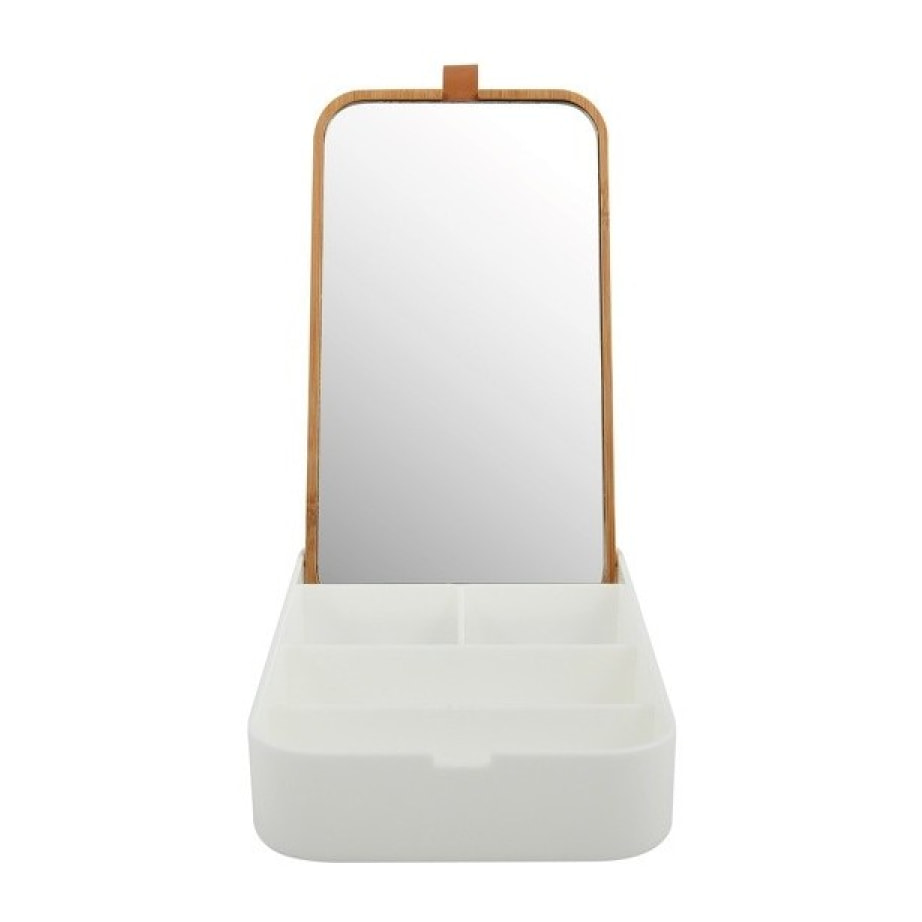 Boà®te à bijoux avec miroir Bambou & PS rectangulaire ALAIS Blanc Spirella