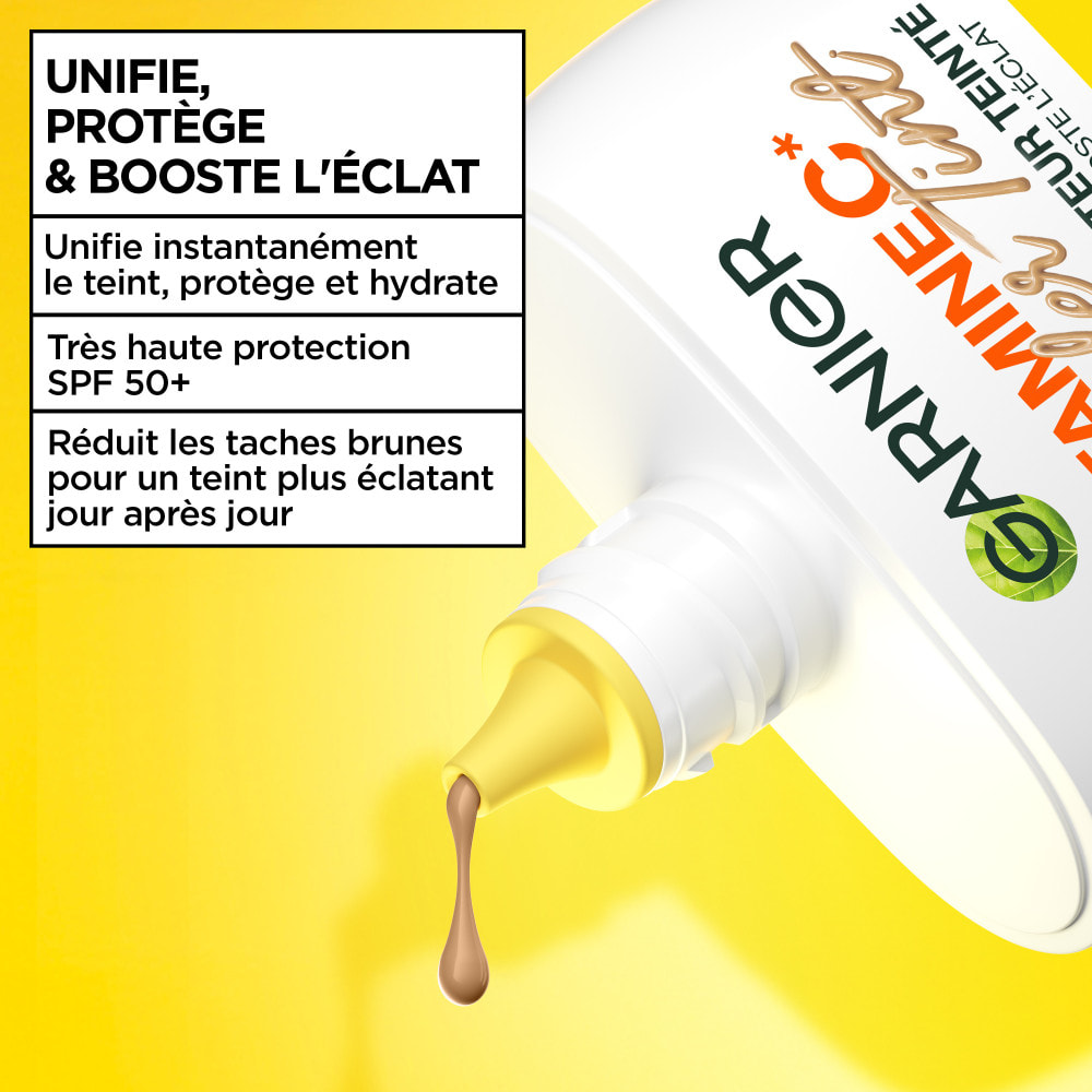 Garnier SkinActive Vitamine C Fluide Perfecteur Teinté Wonder Tint SPF50+, Teinte Medium