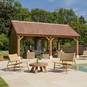 VALERIA - Ensemble de jardin en bois de teck recyclé rotin 2 pers.