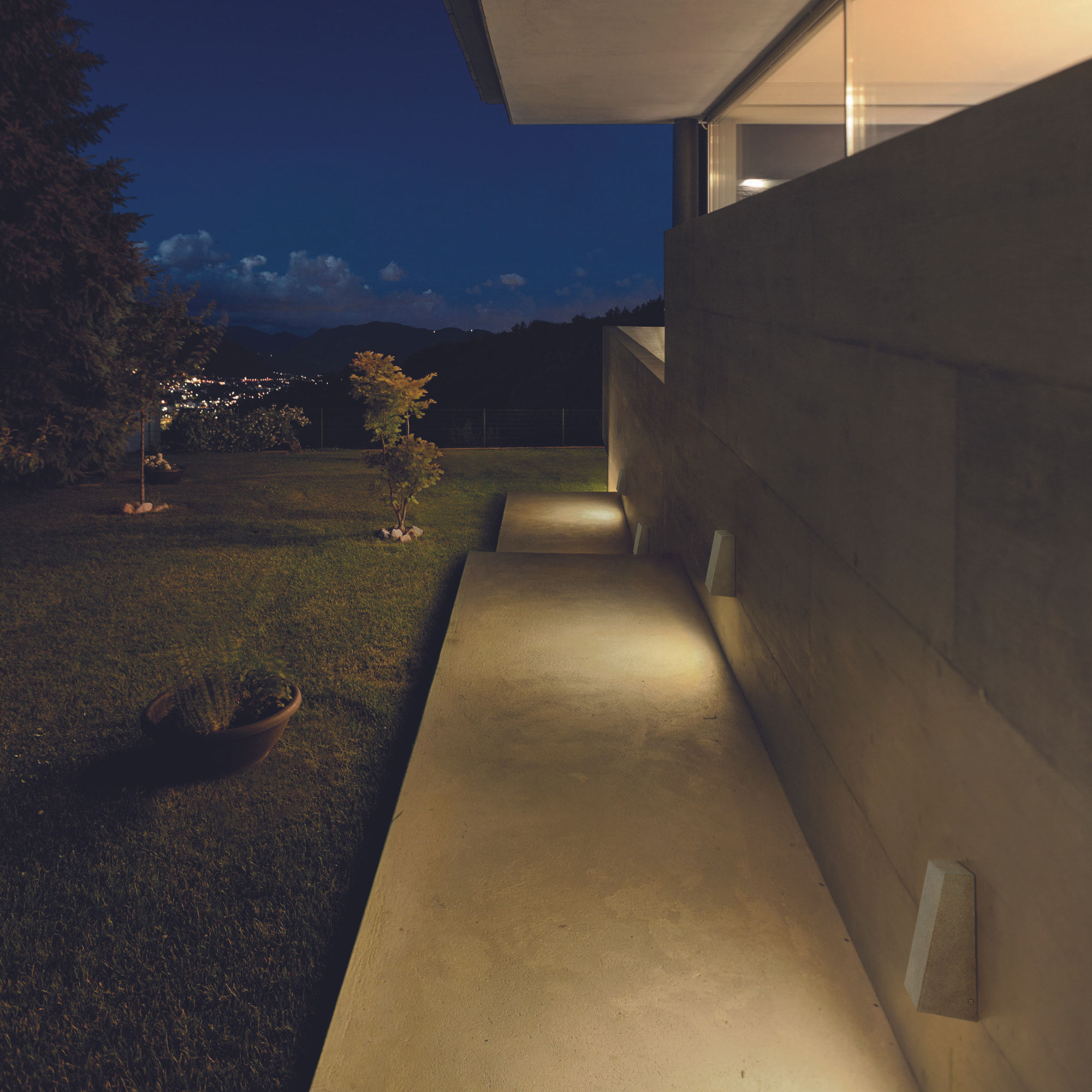 Forlight Aplique de pared exterior Karen Big acabado Cemento IP44 15W E27