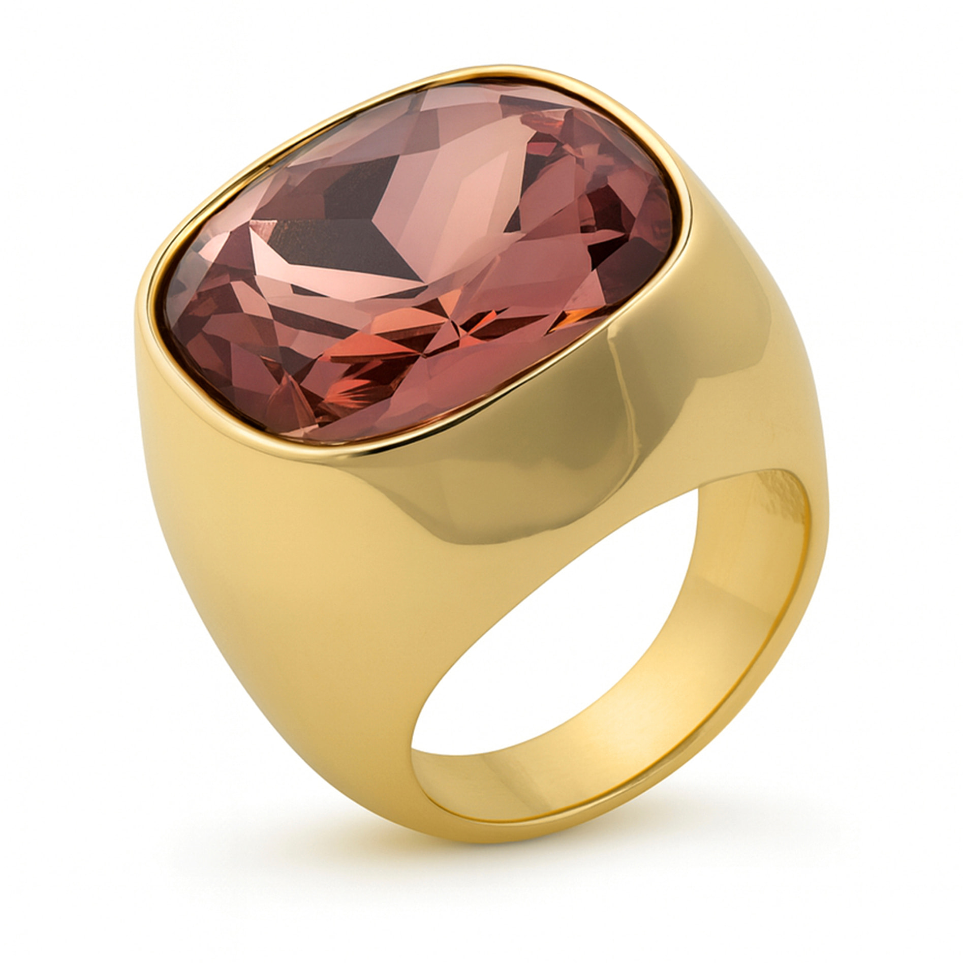 Anillo Ashan acabado oro amarillo 18k
