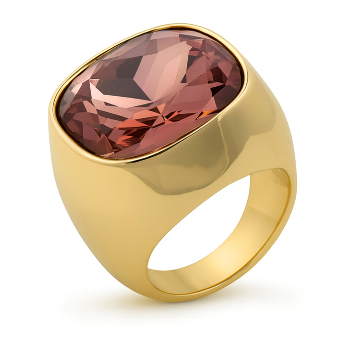 Anillo Ashan acabado oro amarillo 18k