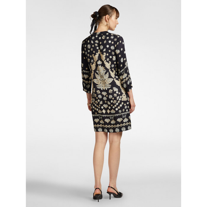 Elena Mirò - Vestido estampado - Negro
