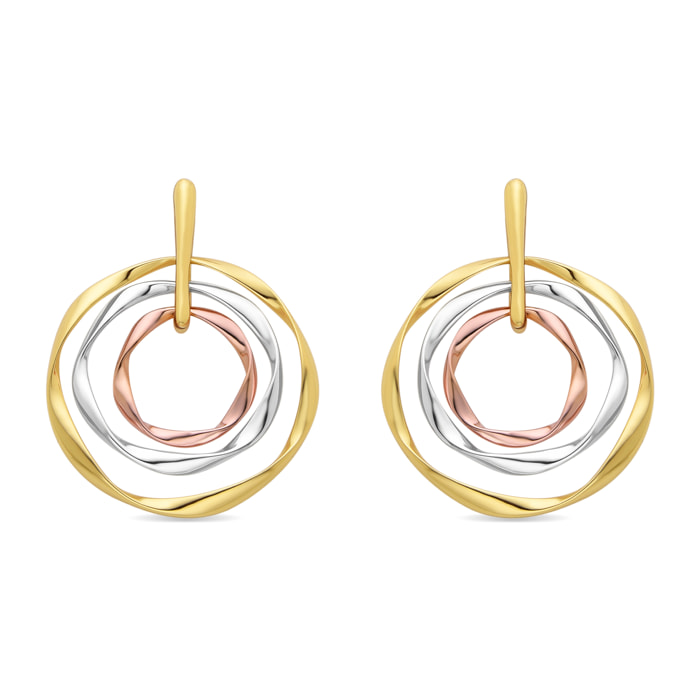 Pendientes acabados en oro amarillo de 18K