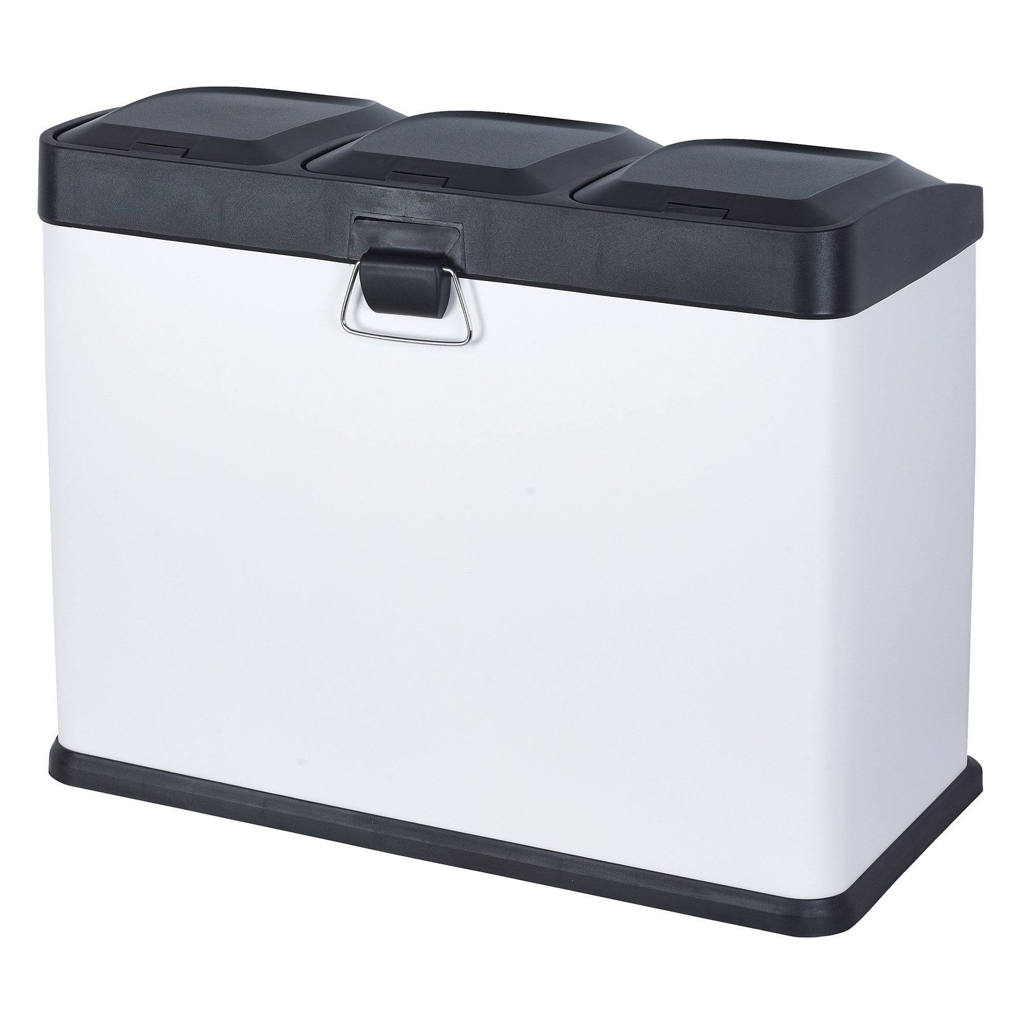 Cubo de reciclaje ecológico 45 litros de 3 compartimentos, reciclaje de basura / cubos de reciclaje, gran capacidad, para papel, vidrio y plástico