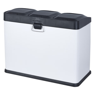 Cubo de reciclaje ecológico 45 litros de 3 compartimentos, reciclaje de basura / cubos de reciclaje, gran capacidad, para papel, vidrio y plástico