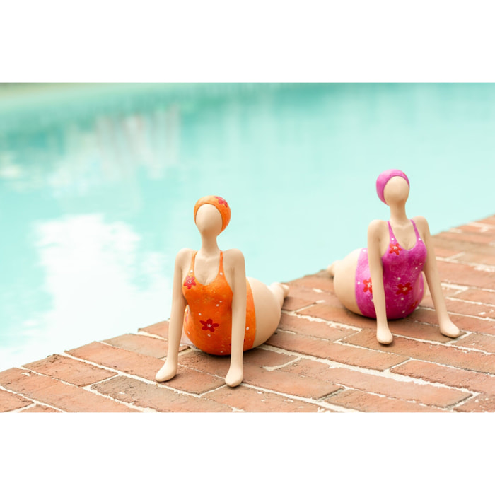 J-Line figurine Femme Yoga Couchée - polyrésine - mix - 2 pcs