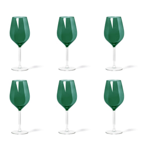 Lot de 6 gobelets Excelsa Color Wine, verre, 50 cl, vert foncé