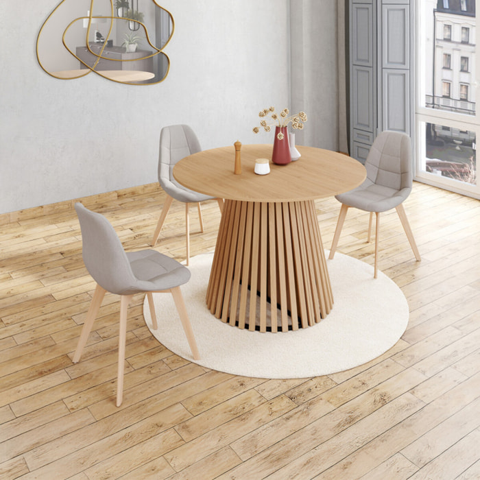 Table à manger ronde extensible Camélia Ø110-300cm