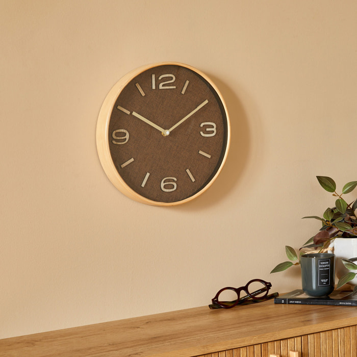 Horloge "Ellis" marron tonka D30cm