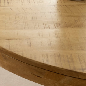 Table à manger Venier -bois massif de manguier-couleur aruba 130 x 76 x 130 cm