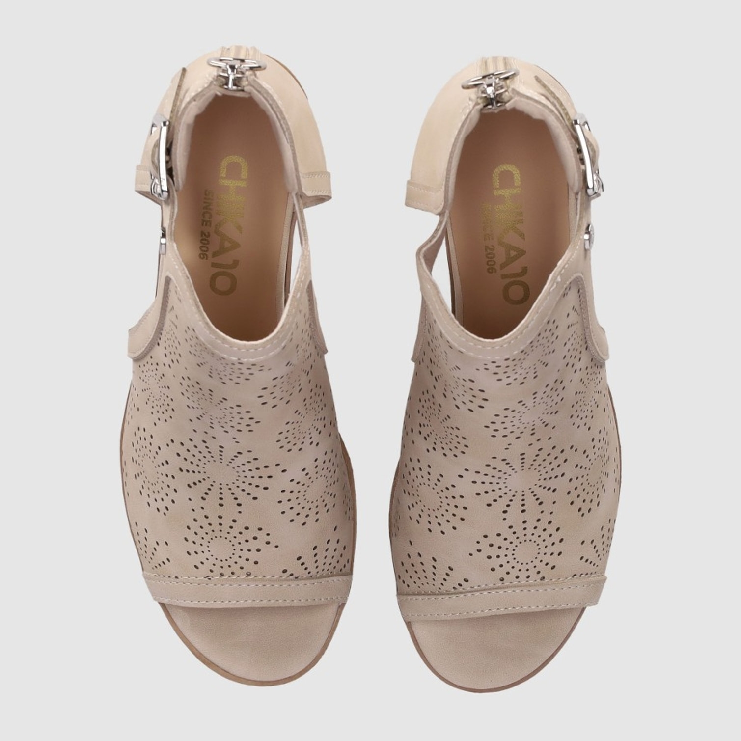 Sandalias - Beig - Tacón: 7 cm