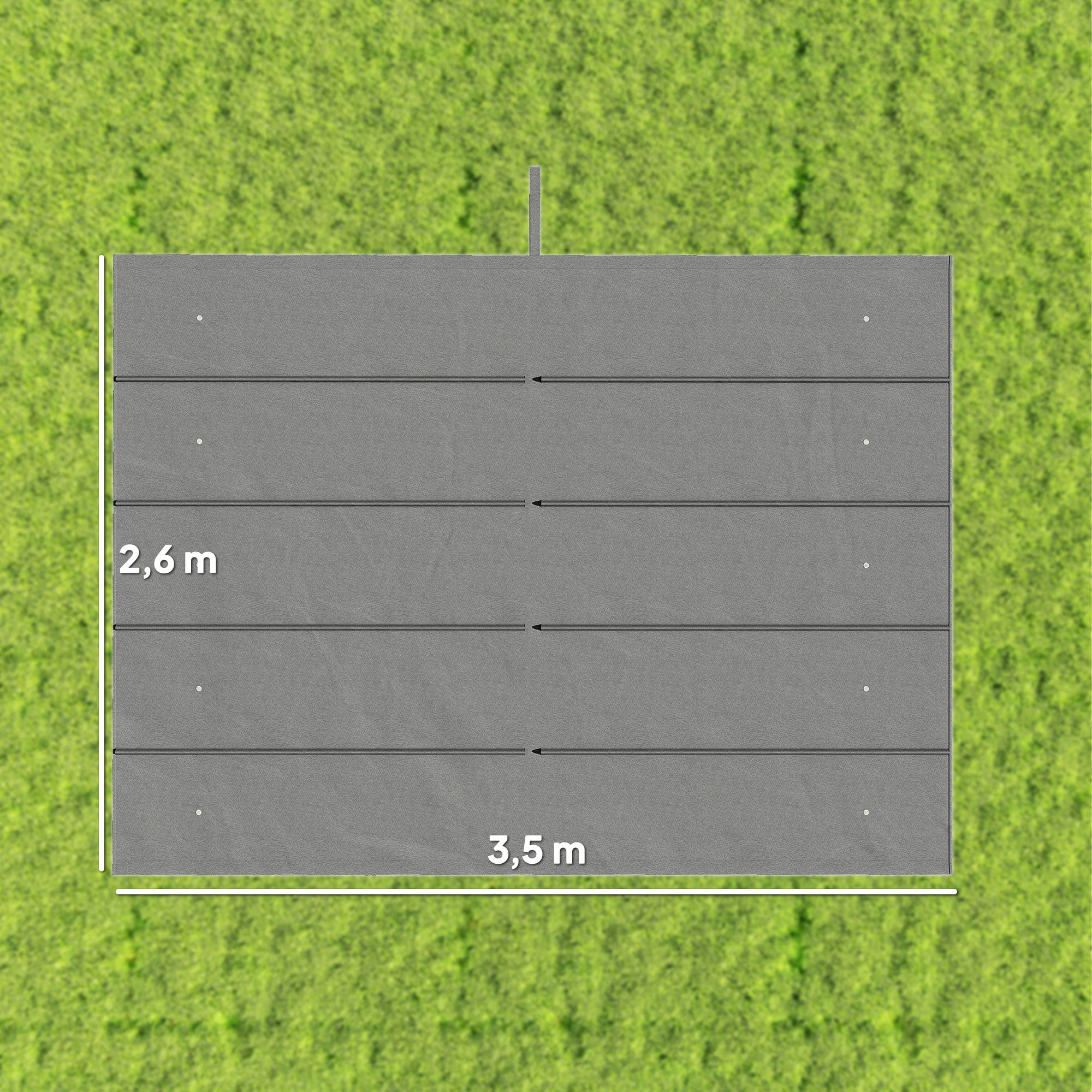 Toile de rechange pour pergola rétractable 4 x 3 m polyester haute densité 180 g/m² imperméabilisé gris