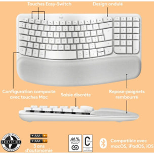 Clavier sans fil LOGITECH Wave Keys for Mac ergonomique