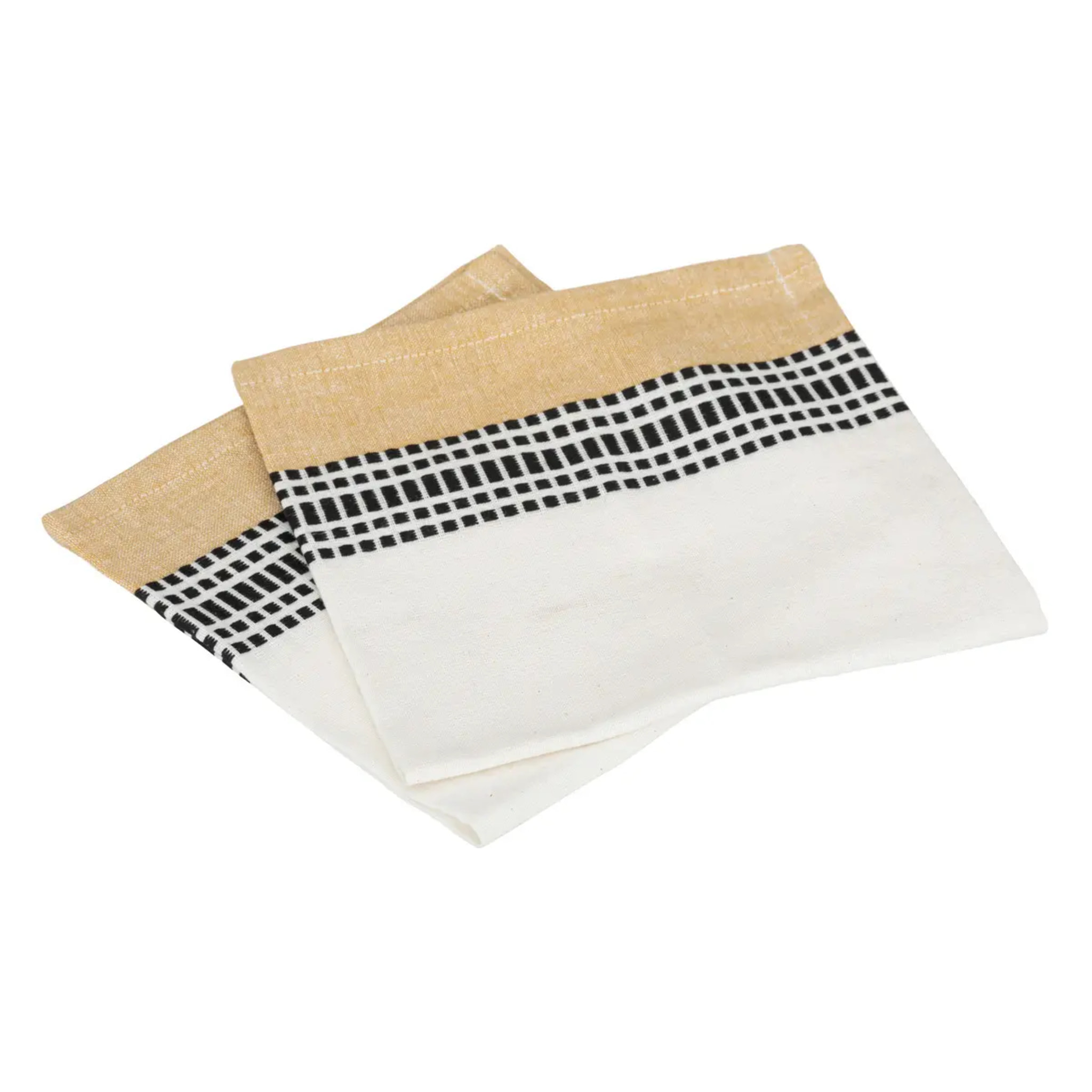 Lot de 2 serviettes de table "Dolly" - coton - blanc - 40x40 cm