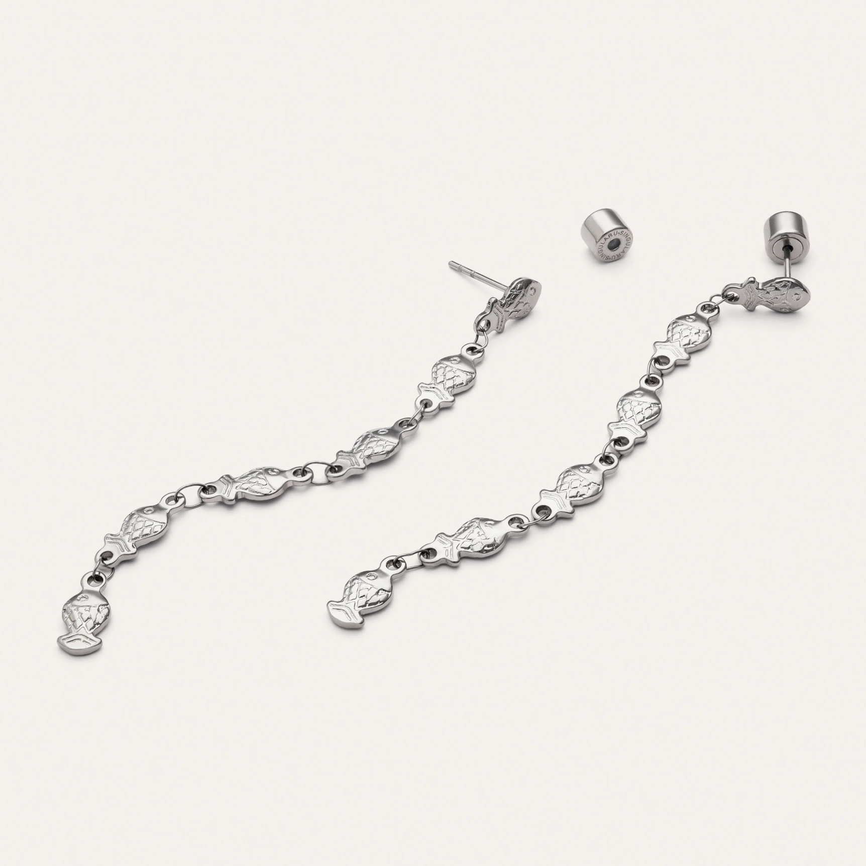 Pendientes Long Mar Acero