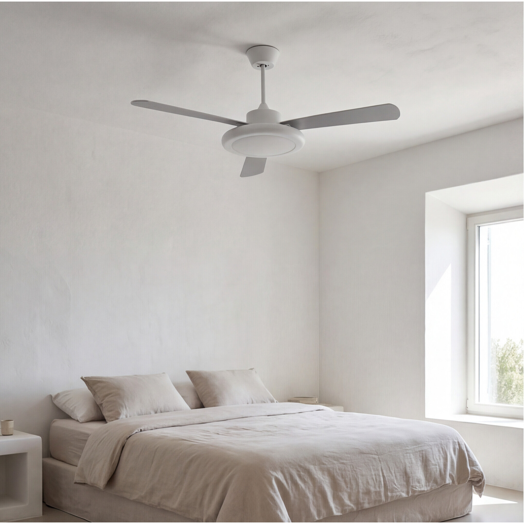 Forlight Ventilador de techo ip20 bahia led 24.4w blanco cálido - 3000k on-off blanco brillante g