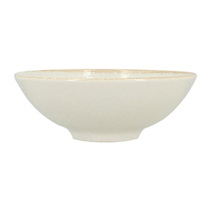 Lot de 6 coupelles en porcelaine blanche et liseré beige 15cm NUANCE