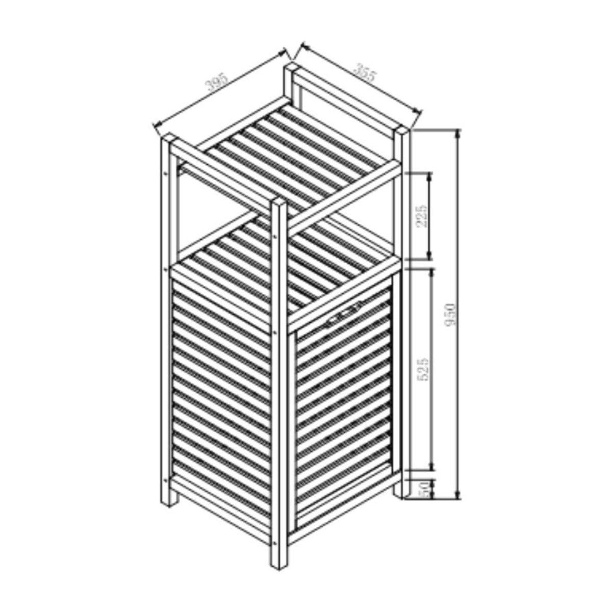 Panier à linge Naturel Home 35,5x95x39,5 cm, bois  (HOMEKOS2)